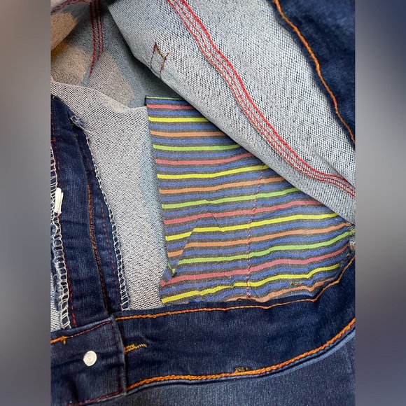 Fashion Jeans District Men's 34x30 Italian Skinny Navy Blue Denim Preppy Indie - Picture 10 of 11